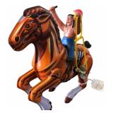 MTU Tin Litho Wind-Up Indian on Horse Toy