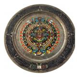 Mexico Aztec Calendar Metal Plate 11' Dia