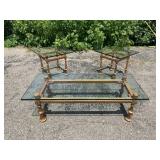 Vintage Wood & Glass Coffee & End Tables