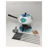 Mid-Century Modern Enameled Fondue Set