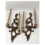 Vintage Syroco Candle Sconces Hollywood Regency