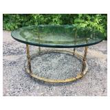 Vintage Metal & Glass Coffee Table