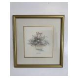 Signed Berstrand Floral Art Print Numbered