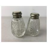 Vintage Glass/Faux Ivory Salt & Pepper Shakers