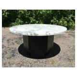 Vintage Marble Top Coffee Table Octagon Base