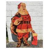Vintage Tall Wooden Santa Claus Decoration