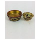 Wood & Glass Hand Painted Bowls