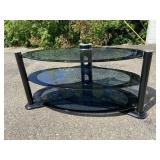 Glass and Metal TV Stand Entertainment Center