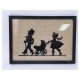 Antique Rembrandt Studios Stitched Silhouette Art
