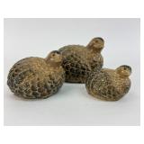 Set of Three Ceramic Quail