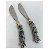 Arthur Court Pewter Deer Antler Cheese Spreaders