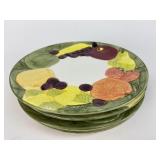 Set of Four Fruit Theme Plates 8.5"