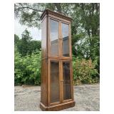 Vintage Wood and Glass Display Cabinet W/Light