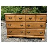 Vintage Solid Wood Six Drawer Dresser