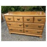 Vintage Solid Wood Six Drawer Dresser