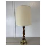 Vintage Wood and Brass Lamp