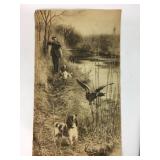 Vintage Hunter with two Spaniels Madsen Paris