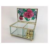 Joan Baker Stained Glass Music Box "The Rose"