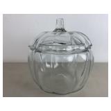 Glass Pumpkin Shaped Cookie Jar