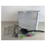 Plastic Oranizer W/ Mixed Kitchen Equipment