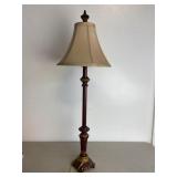 Tall Metal Wood Tone Table Lamp