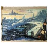 Antique Peter Pan Disney Oil Painting