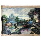 Antique Cinderella Disney Oil Painting
