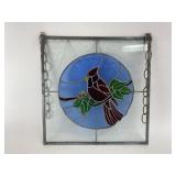 Vintage Stained Glass Hanging Bird Decoration
