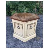 Vintage Wood Hexagon Table.