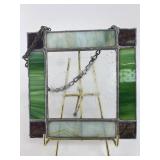 Vintage Ingrid Jonnson Etched Stained Glass Dog