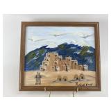 Vintage Original Red Willow Painting