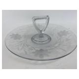 Vintage Edged Glass Serving Dish