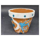 Vintage Handpainted Terra-Cotta Planter