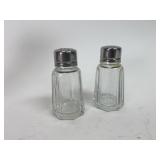 Vintage Glass & Stainless Steel Salt & Pepper