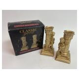 Classic "Gold" Ceramic Candle Holders
