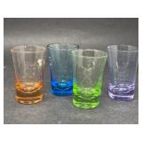 Mixed Colored Glass Shot Glasses