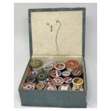 Vintage Upholstered Sewing Box Heavy Duty Thread