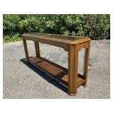 Glass Top & Cane Sofa Table