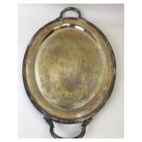 Large Silver Plate Serving Tray