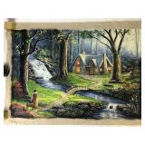 Antique Snow White Disney Oil Painting