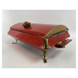 Vintage MCM Metal & Glass Chaffing Dish