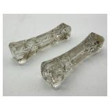Pr Cut Glass Knife Rests