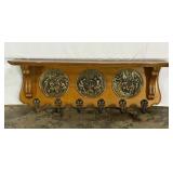 Wall Shelf with Brass Plaques-9225