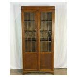 Antique Leaded Glass Bookcase