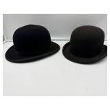 2 Antique British Bowler Hats