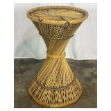 Woven Rattan Hourglass Table