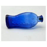Blue Glass Fish Bottle