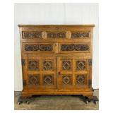 Antique Carved Oak Cupboard