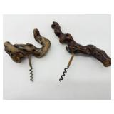 2 French Grapevine Corkscrews