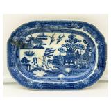 Small Antique Blue Willow Platter